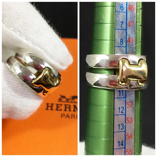 Hermes(エルメス)のエルメス HERMES エルメス オランプリング 指輪 ゴールド シルバー 10 レディースのアクセサリー(リング(指輪))の商品写真