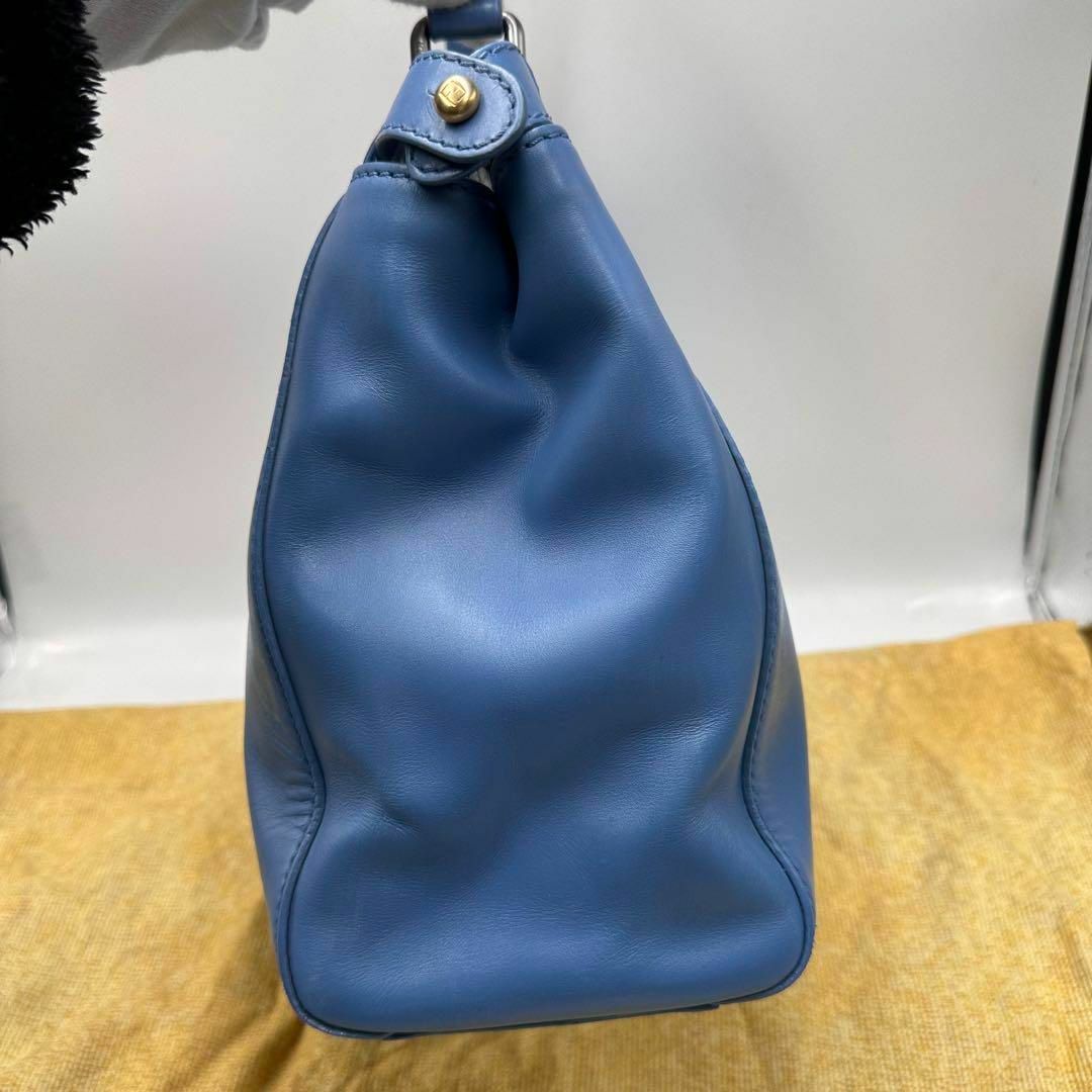美品✨フェンディピーカブー 2way ブルー レザー ミディアム 美品✨フェンディピーカブー 2way ブルー レザー ミディアム