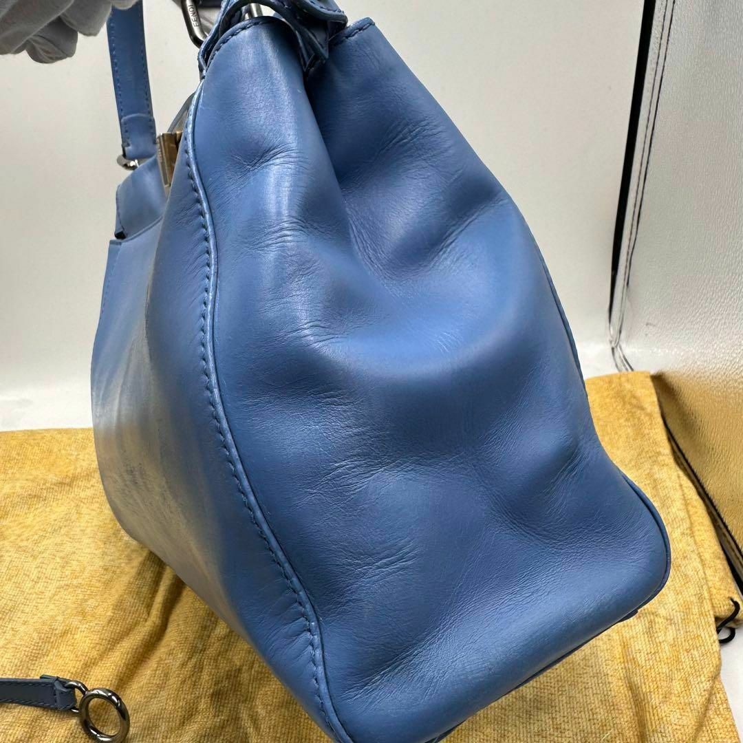 美品✨フェンディピーカブー 2way ブルー レザー ミディアム 美品✨フェンディピーカブー 2way ブルー レザー ミディアム