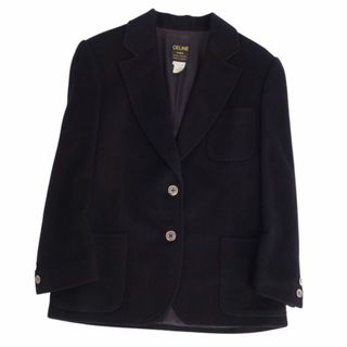 セリーヌ(celine)の美品 Vintage セリーヌ CELINE ジャケット テーラードジャケット シングル カシミヤ アウター レディース 40(M相当) ブラック(テーラードジャケット)