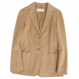 マックスマーラ(Max Mara)の美品 マックスマーラ Max Mara ジャケット テーラードジャケット 白タグ キャメルヘアー シングル レディース アウター 40(M相当) ベージュ(テーラードジャケット)