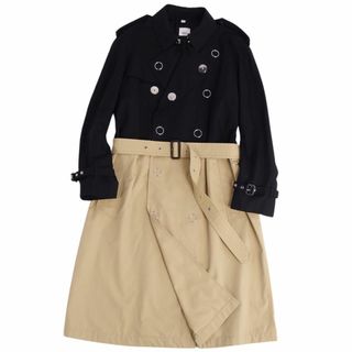 バーバリー(BURBERRY)の美品 バーバリー BURBERRY コート トレンチコート バイカラー コットンギャバジン アウター メンズ 48(M相当) ブラック/ベージュ(トレンチコート)