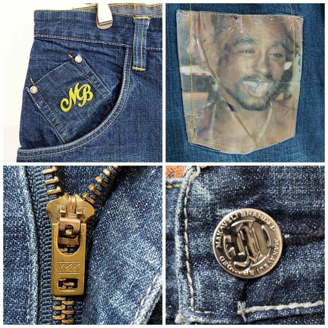 MAKAVELI BRANDED - W40 マキャベリ 2PAC 極太ワイドバギーパンツ