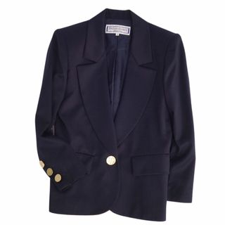 サンローラン(Saint Laurent)の美品 Vintage イヴサンローラン Yves Saint Laurent ジャケット テーラードジャケット ウール アウター レディース S ネイビー(テーラードジャケット)