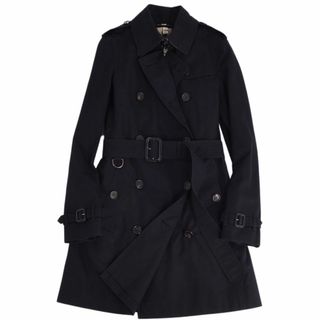 バーバリー(BURBERRY)の美品 バーバリー BURBERRY コート ライナー付き トレンチコート コットン100％ アウター レディース 4(XS相当) ブラック(トレンチコート)