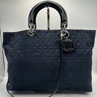 クリスチャンディオール(Christian Dior)の美品✨レディディオール　2way ネイビー　ショルダー　ナイロン　　A4(ハンドバッグ)