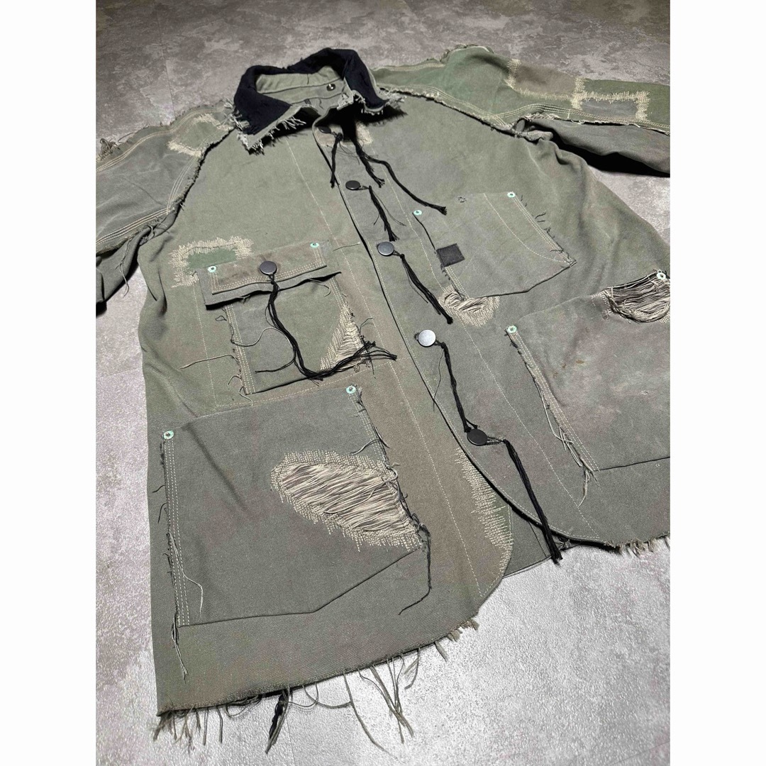 レアMINUS  SLASH SEAM CHORE JACKET KHA2 メンズのジャケット/アウター(カバーオール)の商品写真