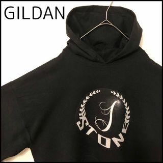 ギルタン(GILDAN)の【匿名配送】GILDANギルダンパーカー 大きいサイズ 古着 スウェット 黒(パーカー)