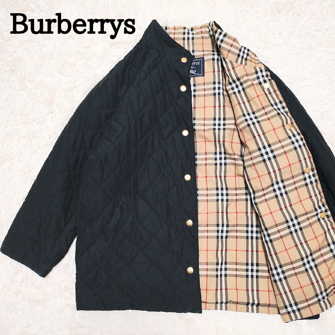 BURBERRY(バーバリー)の希少　BURBERRY　キルティングジャケット　裏地ノバチェック　金ボタン　黒 メンズのジャケット/アウター(ダウンジャケット)の商品写真