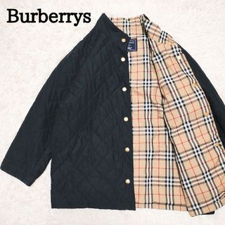 バーバリー(BURBERRY)の希少　BURBERRY　キルティングジャケット　裏地ノバチェック　金ボタン　黒(ダウンジャケット)