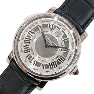 カルティエ(Cartier)の　カルティエ Cartier ロトンド ドゥ カルティエ アニュアルカレンダー W15800002 シルバー K18WG/純正バックル 手巻き メンズ 腕時計(その他)