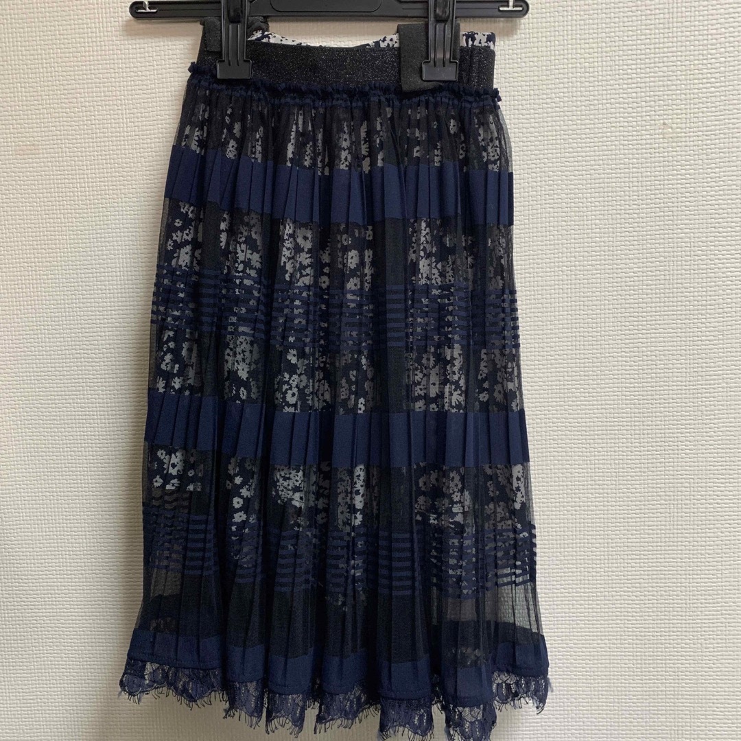 ANNA SUI mini(アナスイミニ)のアナスイミニ　チュールプリーツスカート　M キッズ/ベビー/マタニティのキッズ服女の子用(90cm~)(スカート)の商品写真