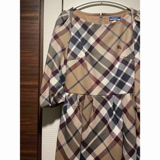 バーバリーブルーレーベル(BURBERRY BLUE LABEL)のお値下げ中【美品】バーバリーブルーレーベル ベルト付きワンピース36(ミニワンピース)