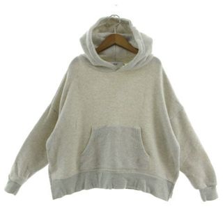 アズールバイマウジー(AZUL by moussy)のアズールバイマウジー パーカー オーバーサイズシルエット アイボリー グレー S(パーカー)