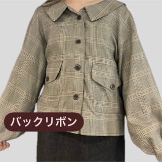 ダブルクローゼット(w closet)のw closet ダブルクローゼット チェック柄 長袖 バックリボン(シャツ/ブラウス(長袖/七分))