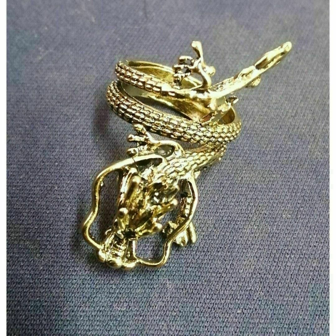 【A087】リング　メンズ　指輪　ゴールド　ドラゴン　龍　竜　20号 メンズのアクセサリー(リング(指輪))の商品写真