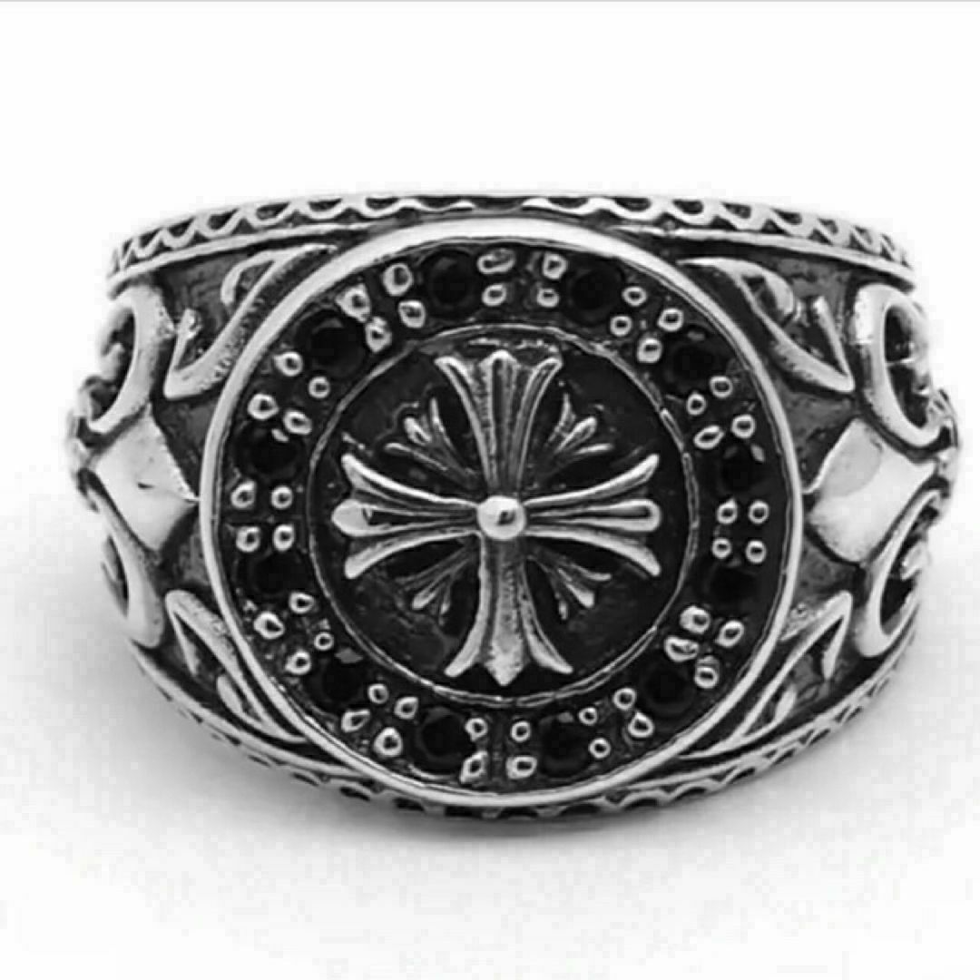 【A089】リング　メンズ　指輪　シルバー　クロス　十字架　20号 メンズのアクセサリー(リング(指輪))の商品写真