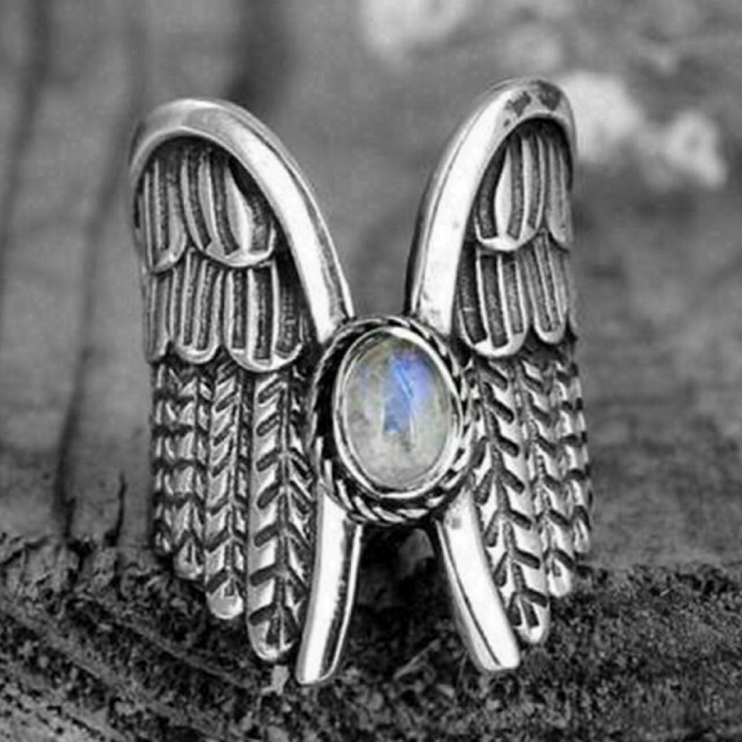 【A090】リング　メンズ　指輪　シルバー　天使　合金　翼　20号 メンズのアクセサリー(リング(指輪))の商品写真