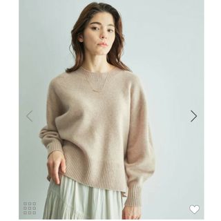 ロペ(ROPE’)の美品 カシミヤブレンド ワイドスリーブクルーネックニット ベージュ(ニット/セーター)