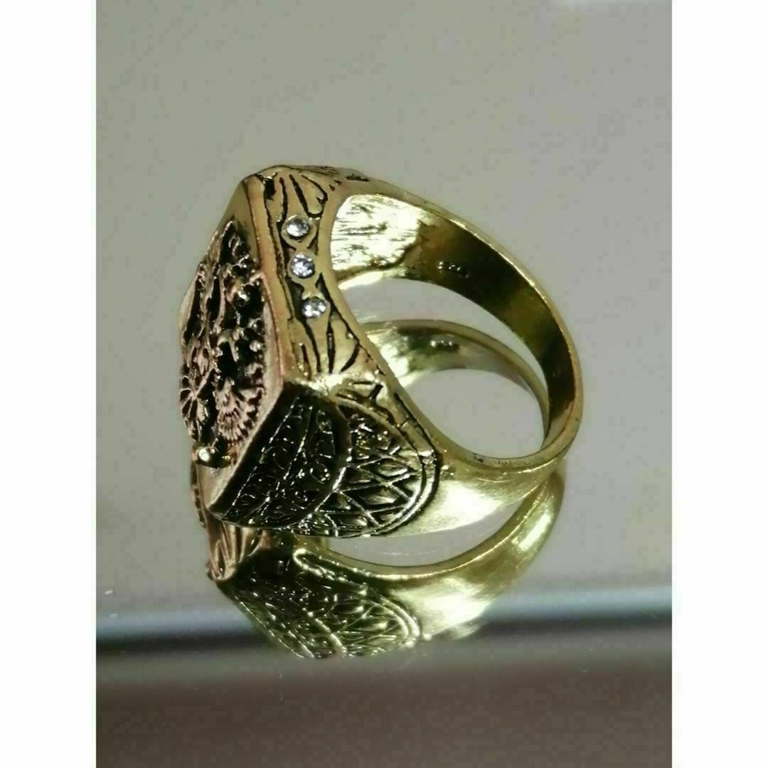 【A111】リング　メンズ　指輪　ゴールド　イーグル　鳥　20号 メンズのアクセサリー(リング(指輪))の商品写真