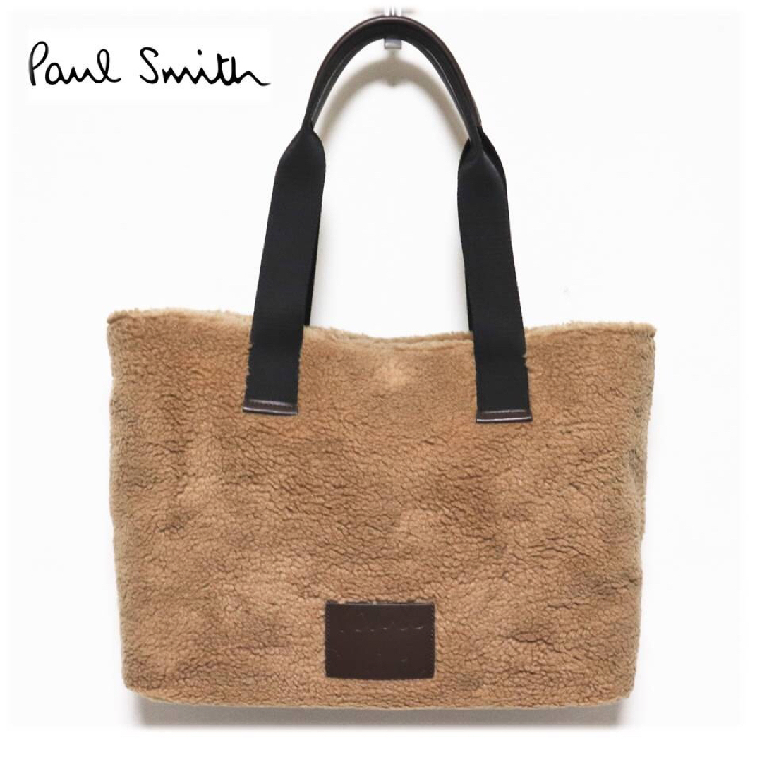 Paul Smith(ポールスミス)の《ポールスミス》新品 大容量 立体レザーパッチ もこふわ ボアトートバッグ レディースのバッグ(トートバッグ)の商品写真