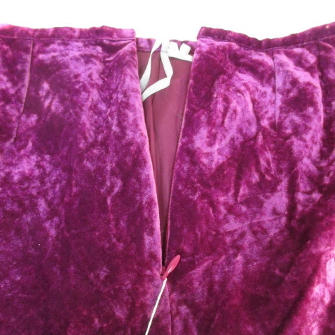 LAISSE PASSE(レッセパッセ)のレッセパッセ フレアスカート ベロア ロング丈 無地 F マゼンタ ピンク レディースのスカート(ロングスカート)の商品写真