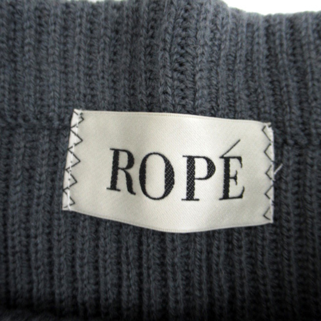 ROPE’(ロペ)のロペ ROPE ニットワンピース ひざ丈 長袖 オフネック ウール 38 グレー レディースのワンピース(ひざ丈ワンピース)の商品写真