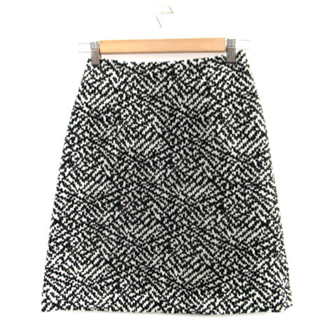 LAUTREAMONT(ロートレアモン)のロートレアモン LAUTREAMONT 台形スカート 総柄 ウール混 36 黒 レディースのスカート(ひざ丈スカート)の商品写真