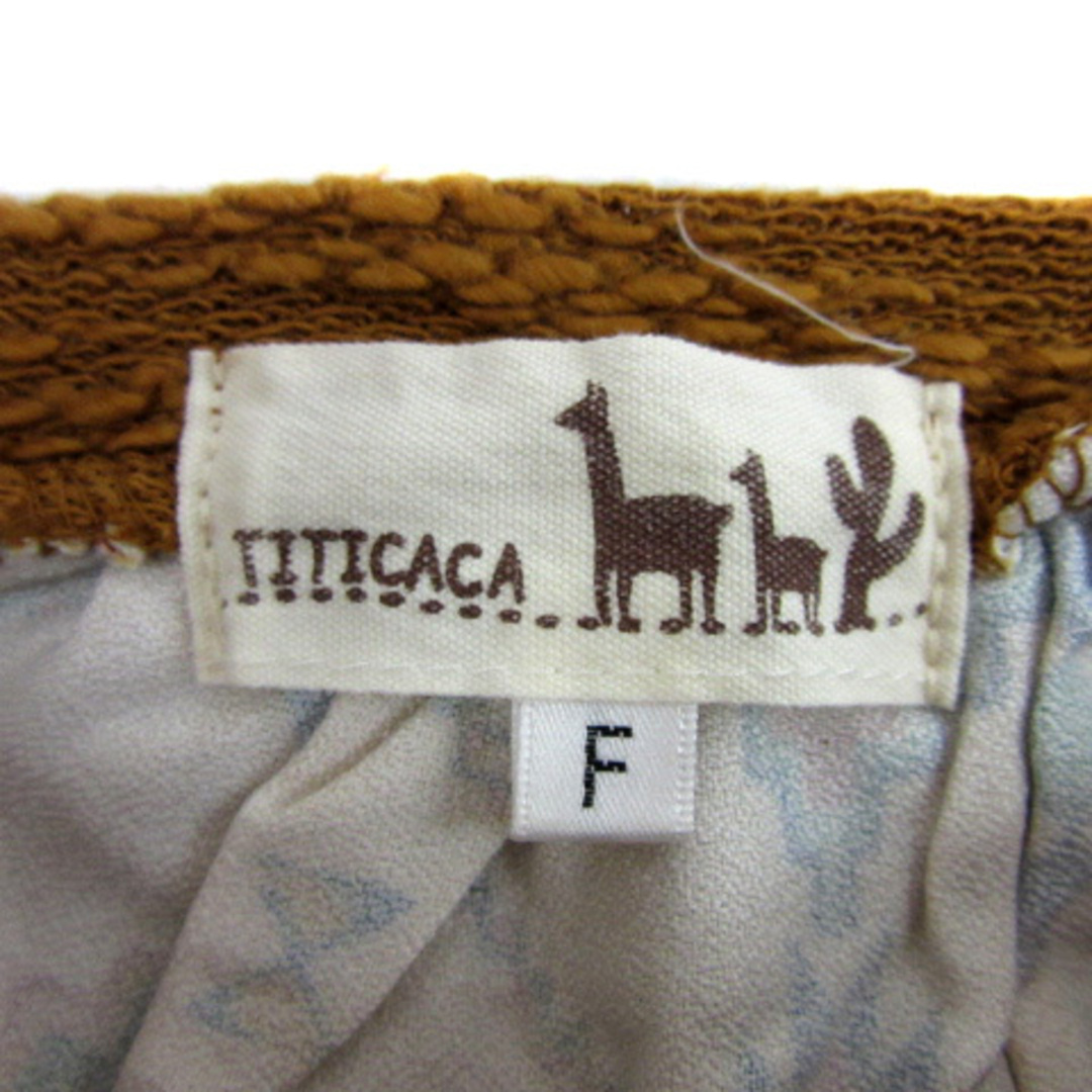 titicaca(チチカカ)のチチカカ チュニック ニット 長袖 ラウンドネック 総柄 F オレンジベージュ レディースのトップス(チュニック)の商品写真
