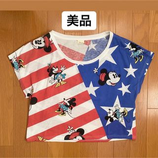 ディズニー(Disney)の【美品】ミニー　ディズニー　Disney Tシャツ　アメリカ トップス　国旗(Tシャツ(半袖/袖なし))