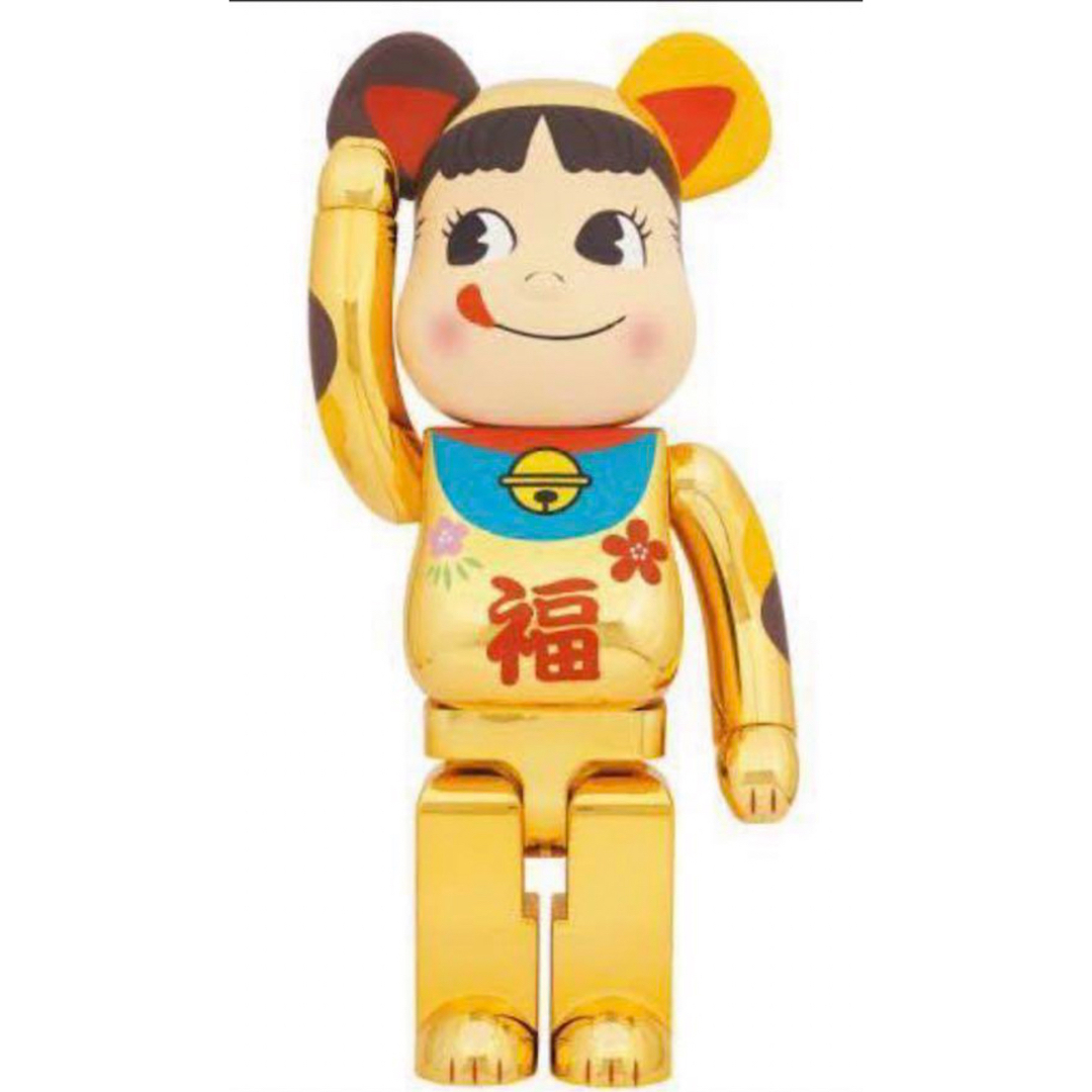 BE@RBRICK 招き猫 ペコちゃん 福 金メッキ 1000%フィギュア