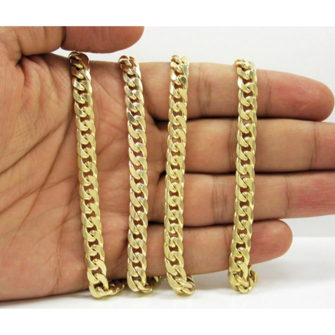 10K gold Miami cuban link chain 7.5 メンズのアクセサリー(ネックレス)の商品写真