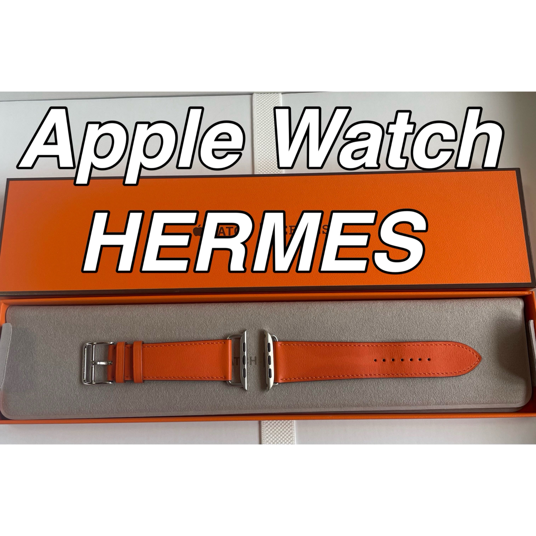 新品】Apple Watch HERMES レザーバンド オレンジ #554|レディース 新品】Apple Watch HERMES レザーバンド オレンジ #554|レディース