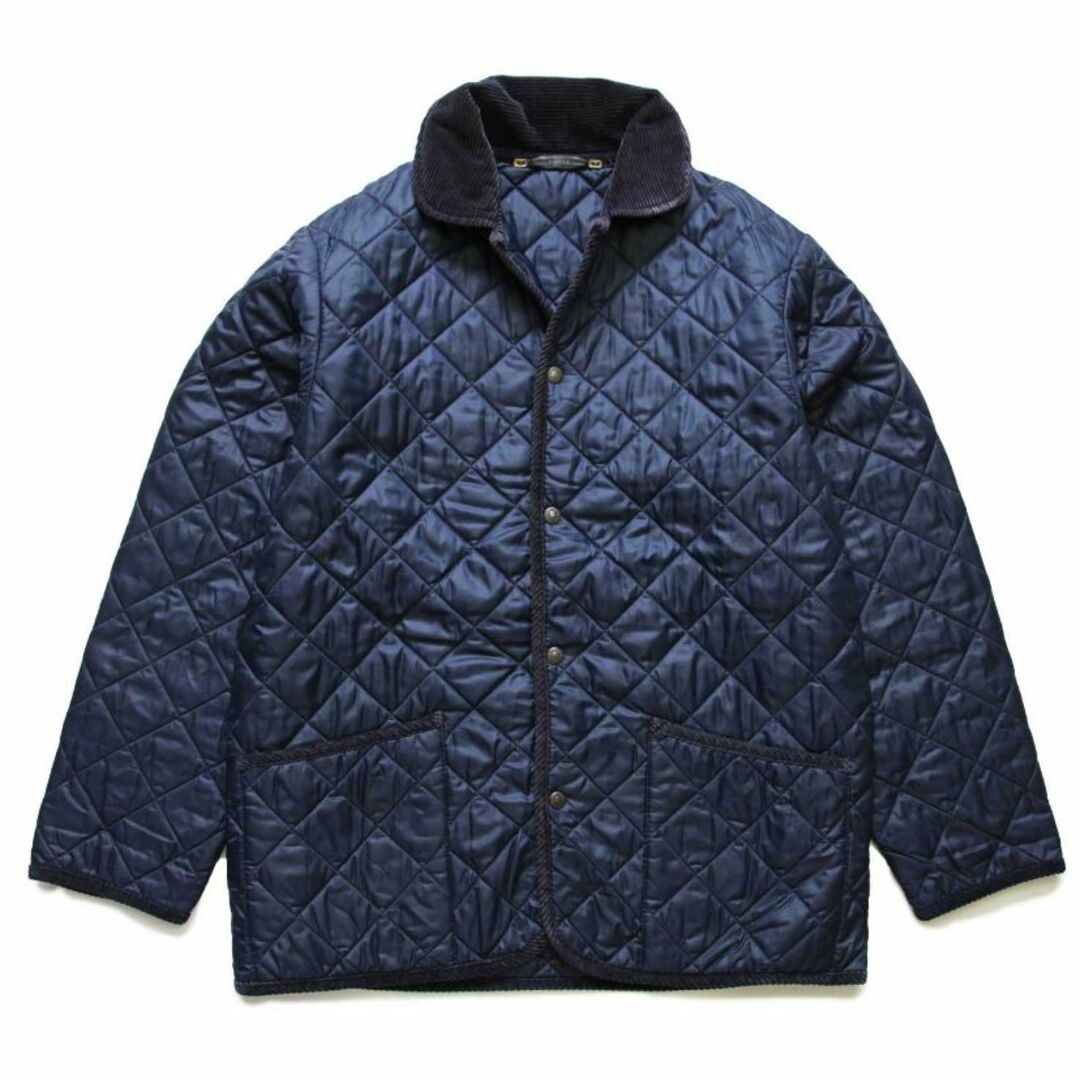 FERREA ナイロン キルティングジャケット 紺 S★オールド ユーロ ヨーロッパ マリン コート オーバーサイズ紺素材