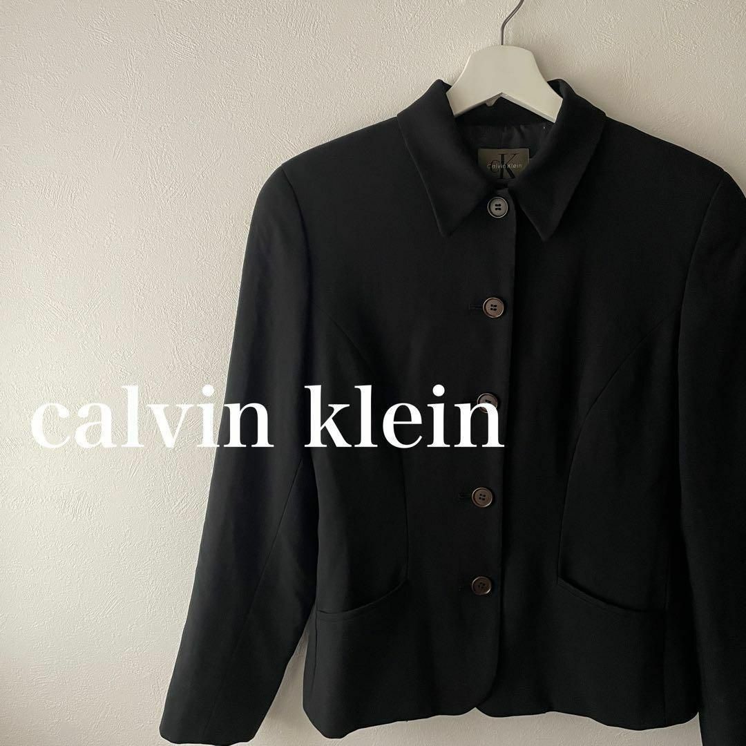 Calvin Klein(カルバンクライン)のCalvin Klein 　カルバン　クライン　合物　ジャケット　黒 レディースのジャケット/アウター(その他)の商品写真