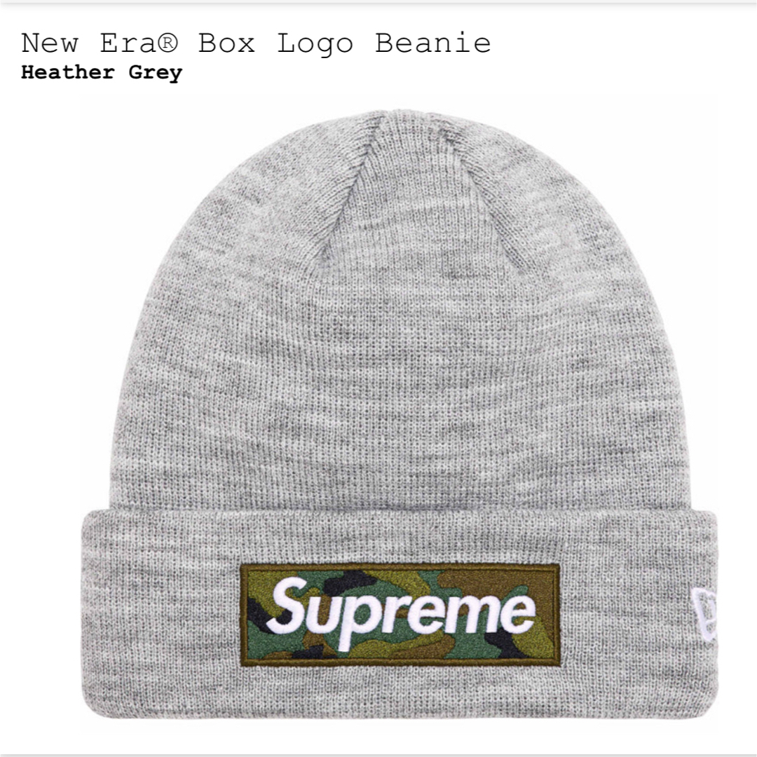 Supreme Box Logo Beanie Heather Greyニット帽/ビーニー