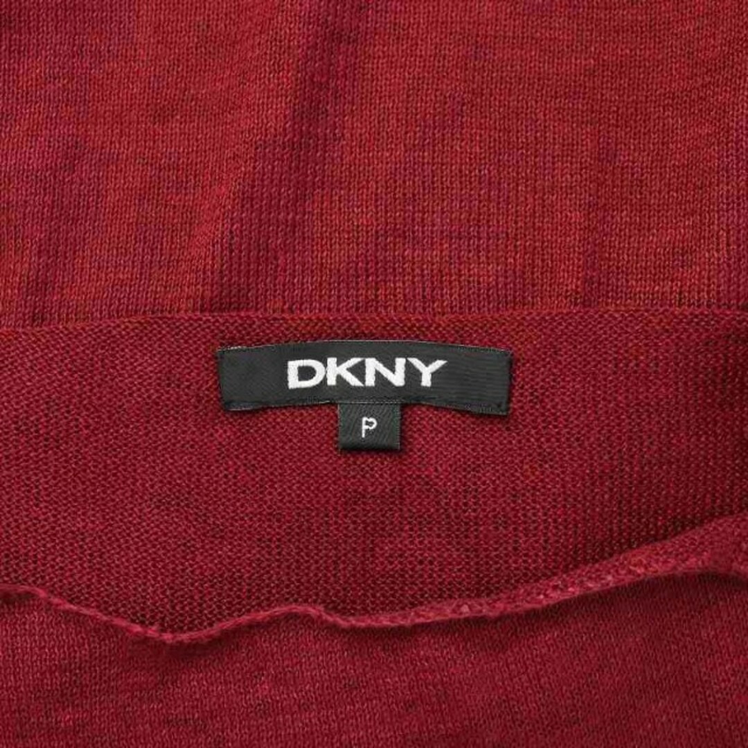 DKNY(ダナキャランニューヨーク)のダナキャランニューヨーク サマーニット カットソー 長袖 麻 リネン P S 赤 レディースのトップス(ニット/セーター)の商品写真