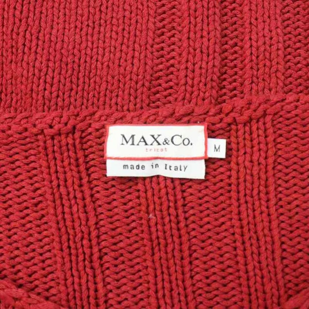 Max & Co.(マックスアンドコー)のマックス&コー サマーニット セーター 七分袖 Vネック M 赤 レッド レディースのトップス(ニット/セーター)の商品写真
