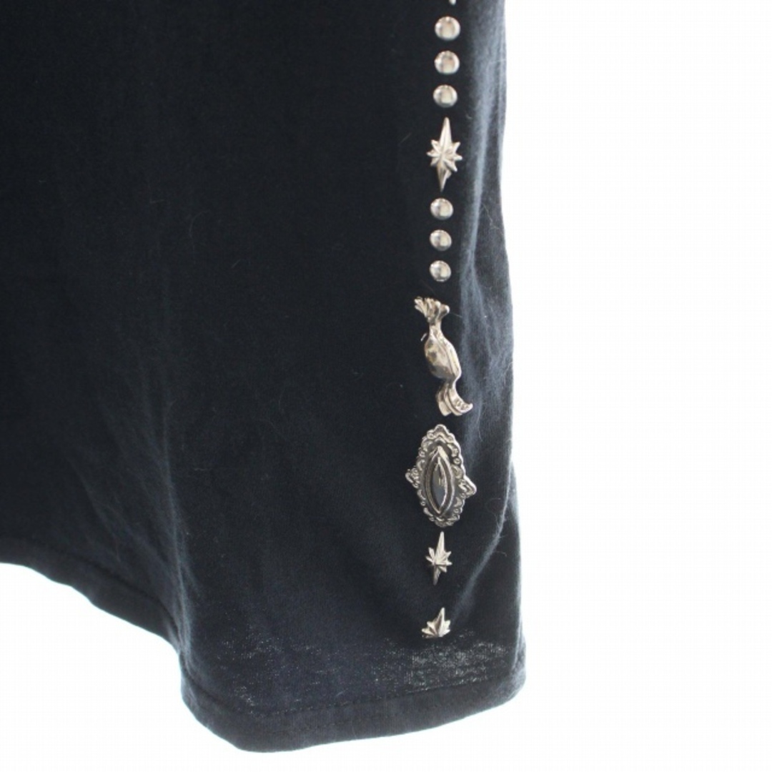 TOGA(トーガ)のTOGA VIRILIS Tシャツ 半袖 スタッズ クルーネック ロゴ 44 黒 メンズのトップス(Tシャツ/カットソー(半袖/袖なし))の商品写真