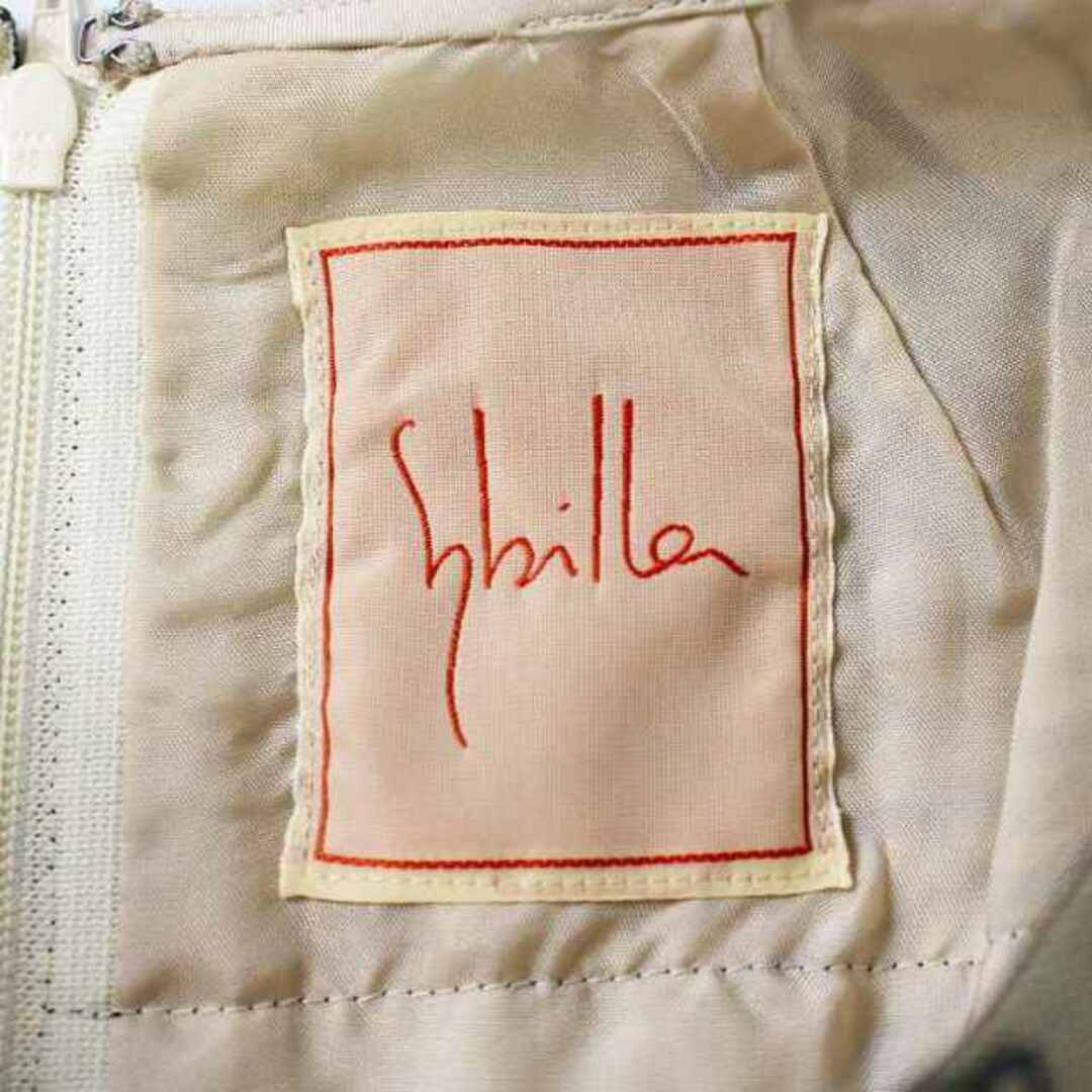 Sybilla - シビラ ワンピース ひざ丈 タック ノースリーブ レース 刺繍