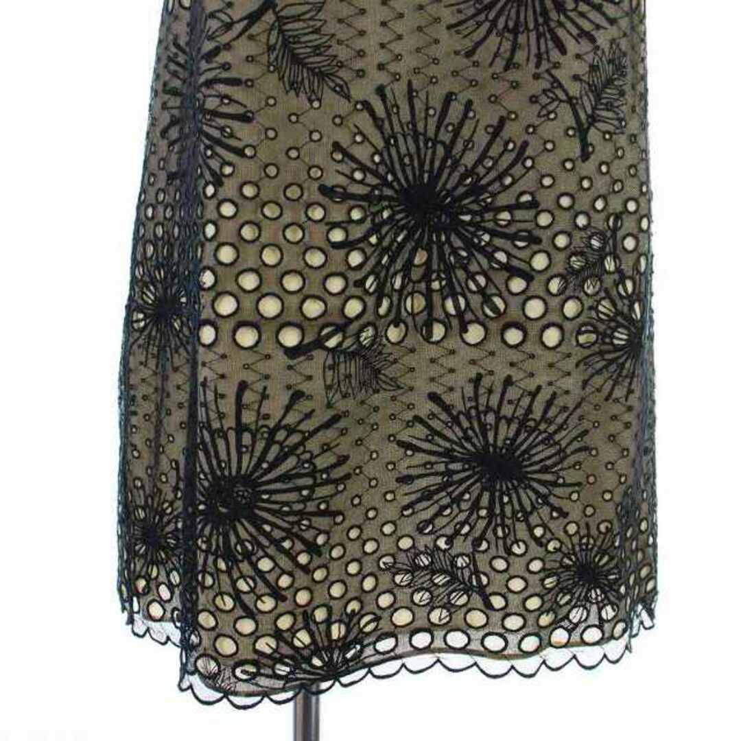 Sybilla - シビラ ワンピース ひざ丈 タック ノースリーブ レース 刺繍