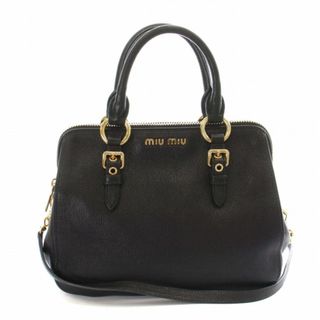 ミュウミュウ(miumiu)のミュウミュウ マドラス ハンドバッグ ショルダー 2WAYバッグ レザー 鞄 黒(ハンドバッグ)