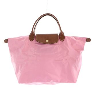 ロンシャン(LONGCHAMP)のロンシャン ルプリアージュ トートバッグ ハンドバッグ 切替 ピンク 茶色(トートバッグ)