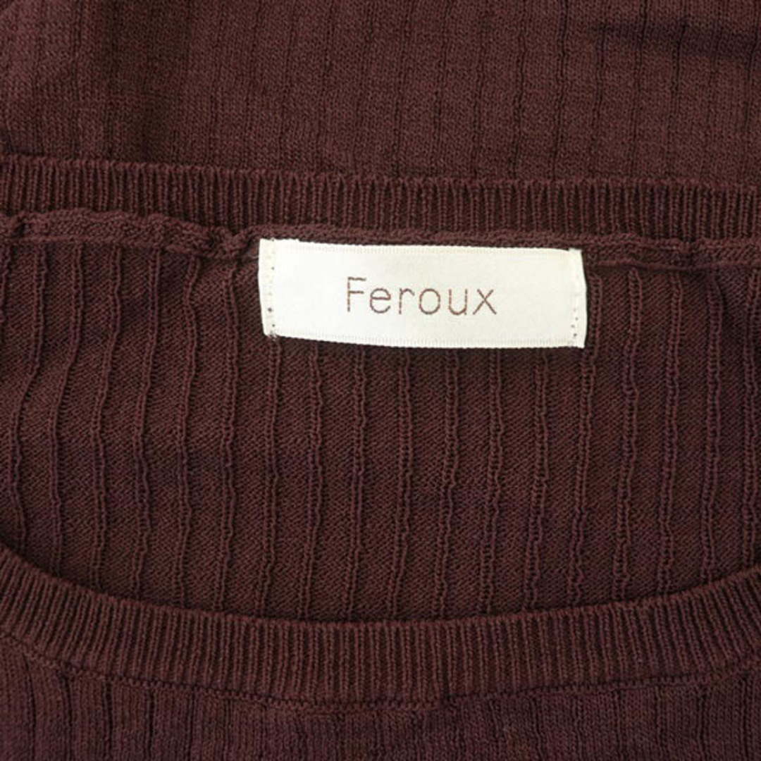 Feroux(フェルゥ)のフェルゥ 21SS 【洗える】カットオフショルダー ニット カットソー 半袖 2 レディースのトップス(カットソー(半袖/袖なし))の商品写真