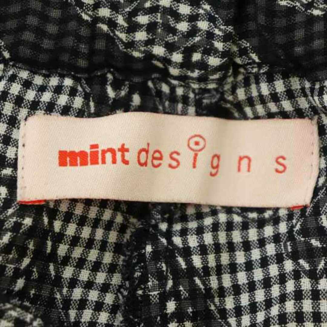 mintdesigns(ミントデザインズ)のミントデザインズ パンツ テーパード チェック ラップ調 紺 白 レディースのパンツ(その他)の商品写真