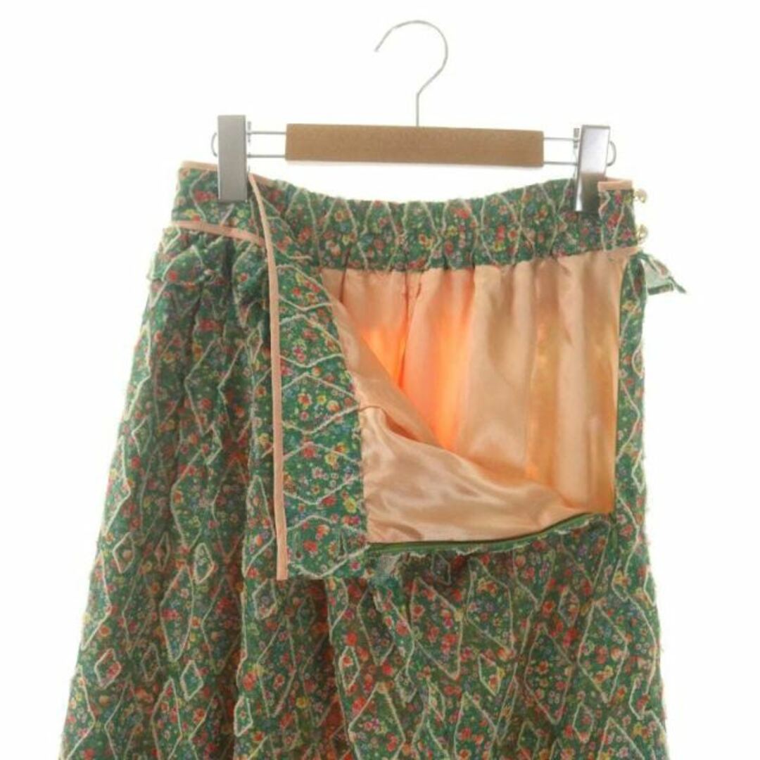 franche lippee(フランシュリッペ)のフランシュリッペ ハニーベアティアードコンビスカート ロング 花柄 M 緑 レディースのスカート(ロングスカート)の商品写真