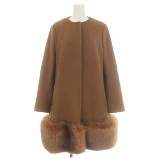 アザー(other)のミスアドラ Chesty Fur Coat ノーカラーコート ミドル丈 1 茶(その他)