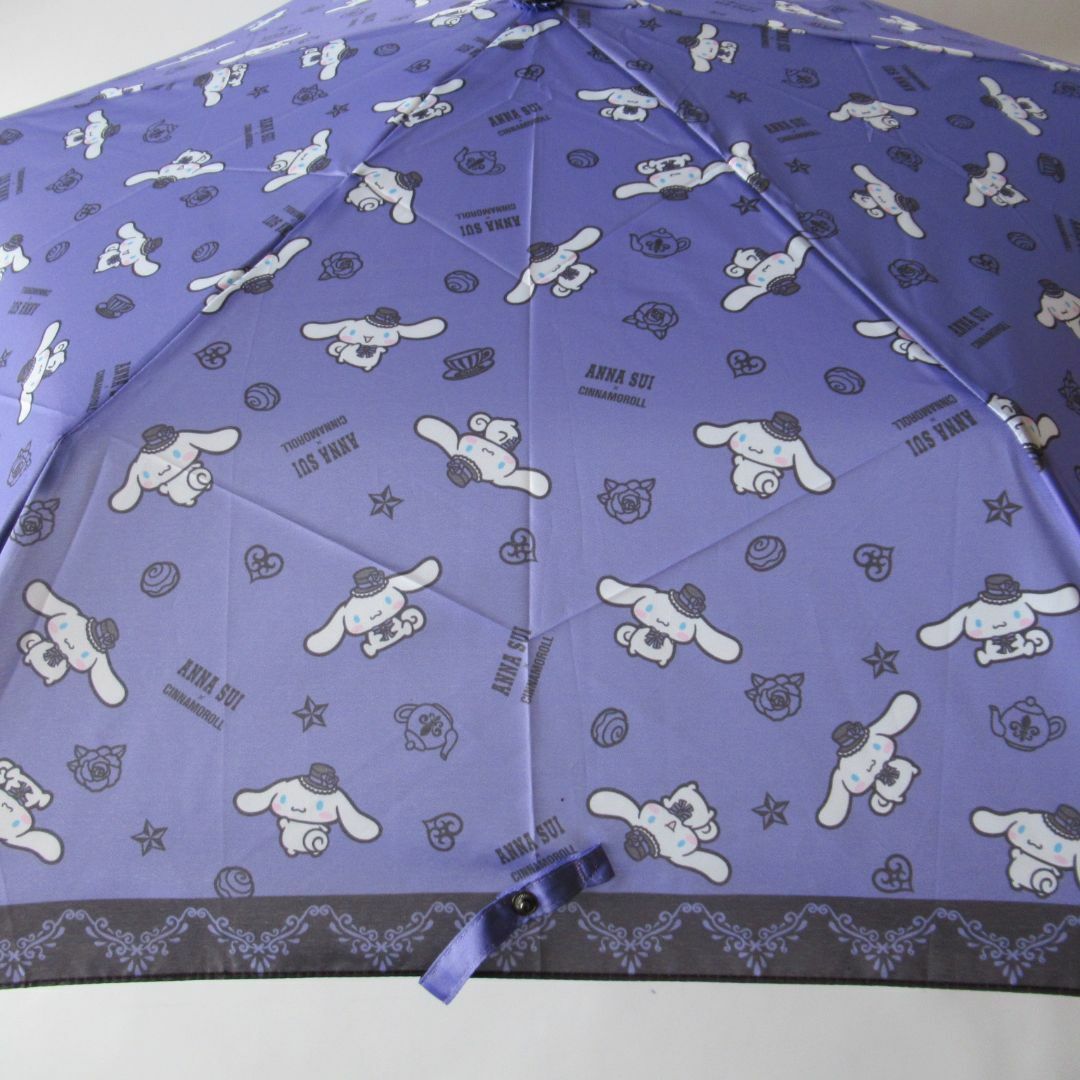 ANNA SUI(アナスイ)のANNA SUI アナスイ×シナモロール 新品総柄パープル 晴雨兼用折り畳み傘 レディースのファッション小物(傘)の商品写真