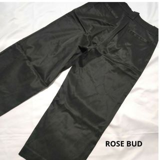 ローズバッド(ROSE BUD)のROSE BUD＊光沢ワイドパンツ　ブラック　ツヤ(カジュアルパンツ)