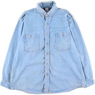 オシュコシュ(OshKosh)の古着 70~80年代 オシュコシュ Osh kosh 長袖 ボタンダウンデニムシャツ USA製 メンズXL ヴィンテージ /eaa398832(シャツ)